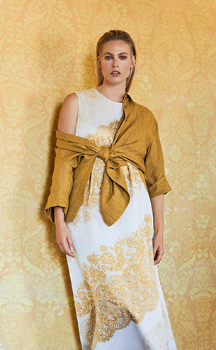 Marina Rinaldi Plus-Size Linen Dress